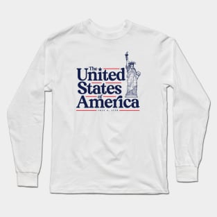 The United States of America - Independence Day Retro Typography Long Sleeve T-Shirt